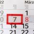 Wandkalender ist auf Montag, den 7. März 2022 eingestellt.