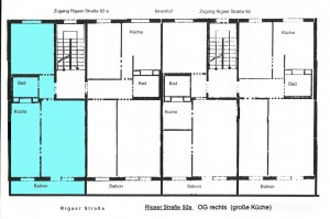 Grundriss Rigaer Straße 92a, rechts, große Küche